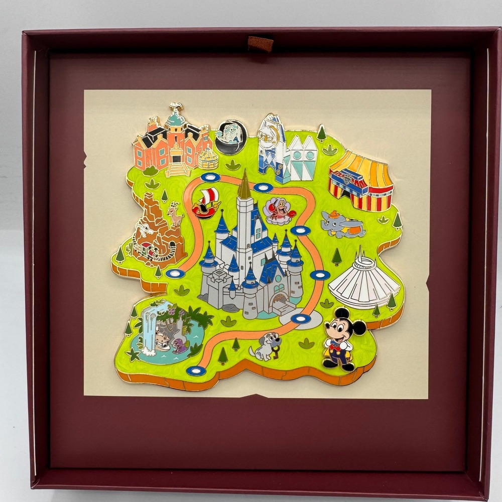 Disney Digitize Disney Limited Edition 2500 Jumbo Pin Map Attractions Mickey - Picture 4 of 5